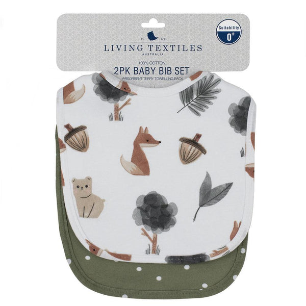 Living Textiles - Baby Bibs Forest Retreat 2pk - Twostreetsover