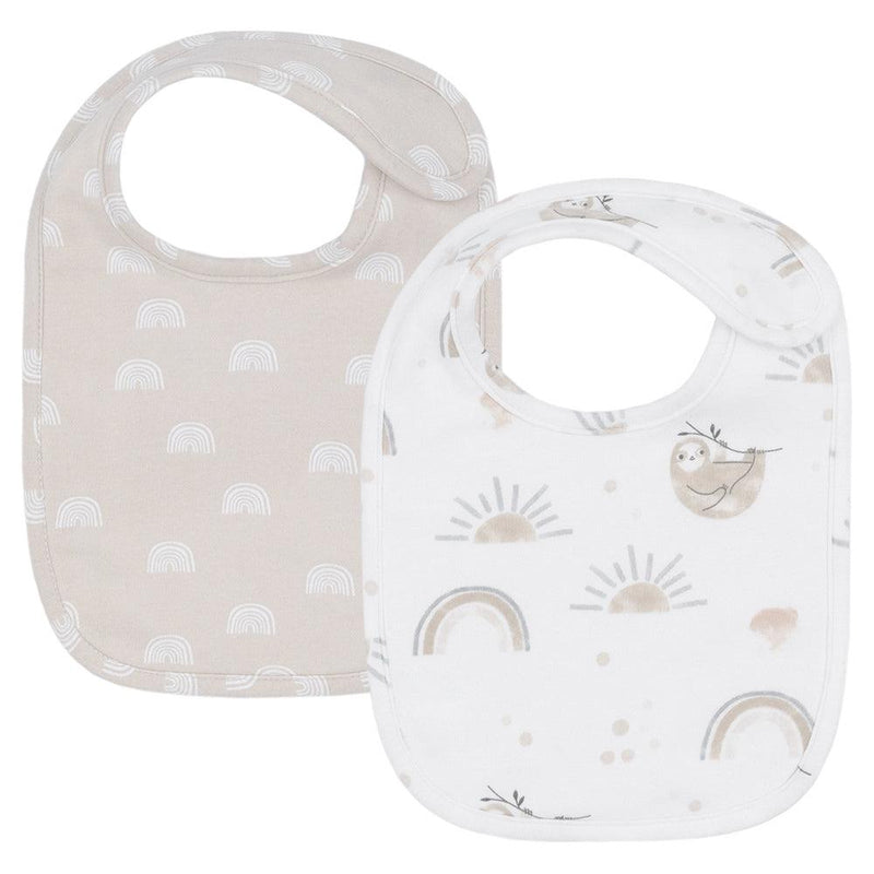 The Living Textiles - Baby Bibs Happy Sloth 2pk - Twostreetsover