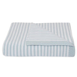 The Living Textiles - Knit Stripe Blanket Blue and White - Twostreetsover