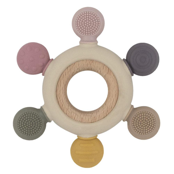 The Living Textiles - Multi-Surface Teething Wheel Rose - Twostreetsover