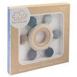 The Living Textiles - Multi-Surface Teething Wheel Steel Blue - Twostreetsover