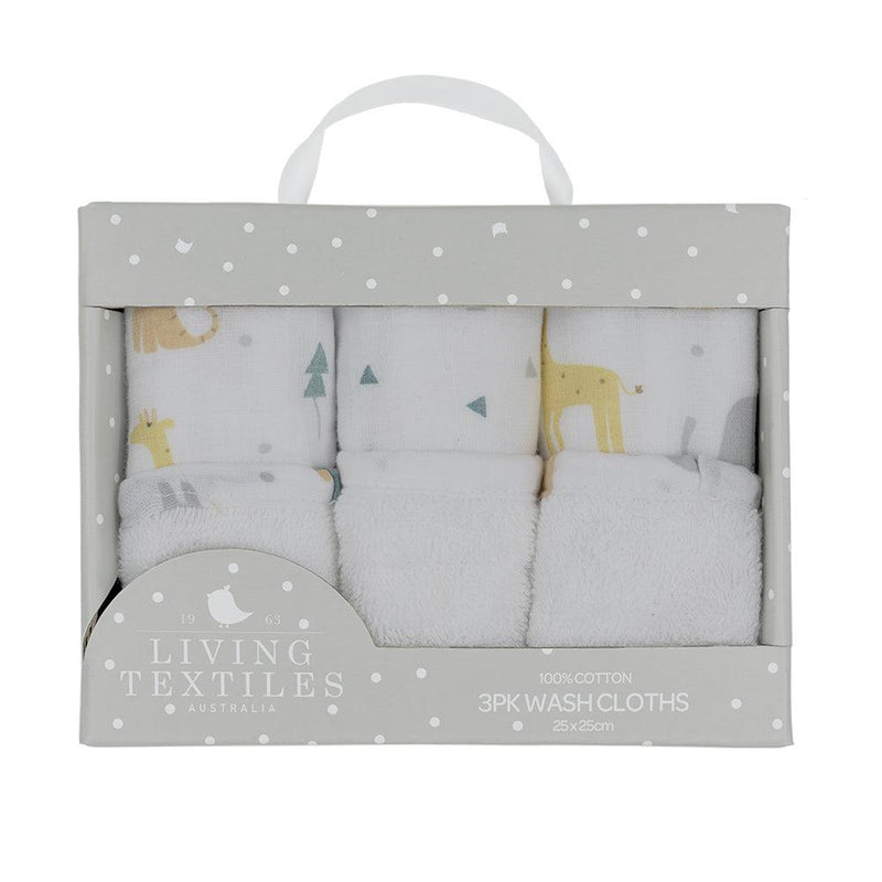 The Living Textiles - Muslin Wash Cloths 3pk - Twostreetsover