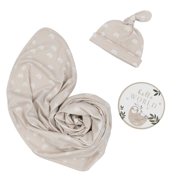 The Living Textiles - Newborn Gift Set Sloth - Twostreetsover