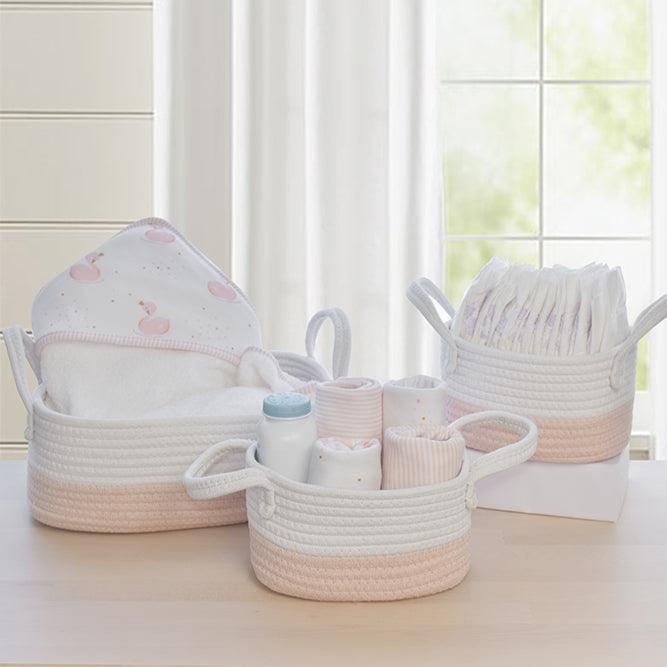 The Living Textiles - Storage Set Blush White 3pces - Twostreetsover