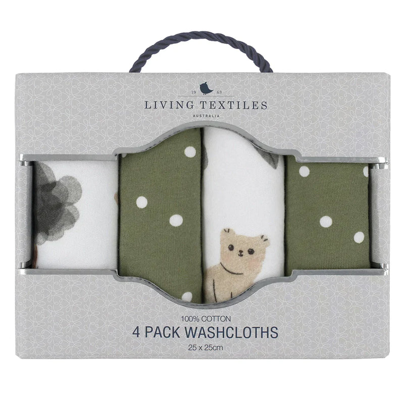 The Living Textiles - Wash Cloths Forest Retreat 4pk - Twostreetsover
